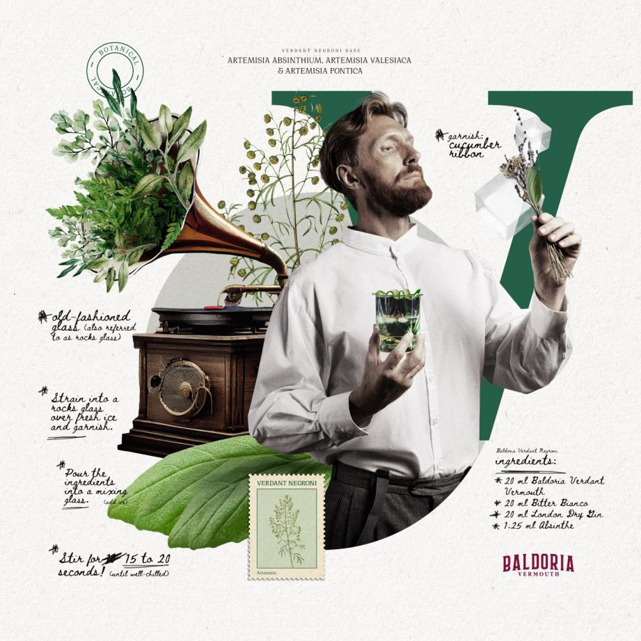 Baldoria Verdant Negroni, a different way to enjoy the world's most famous cocktail