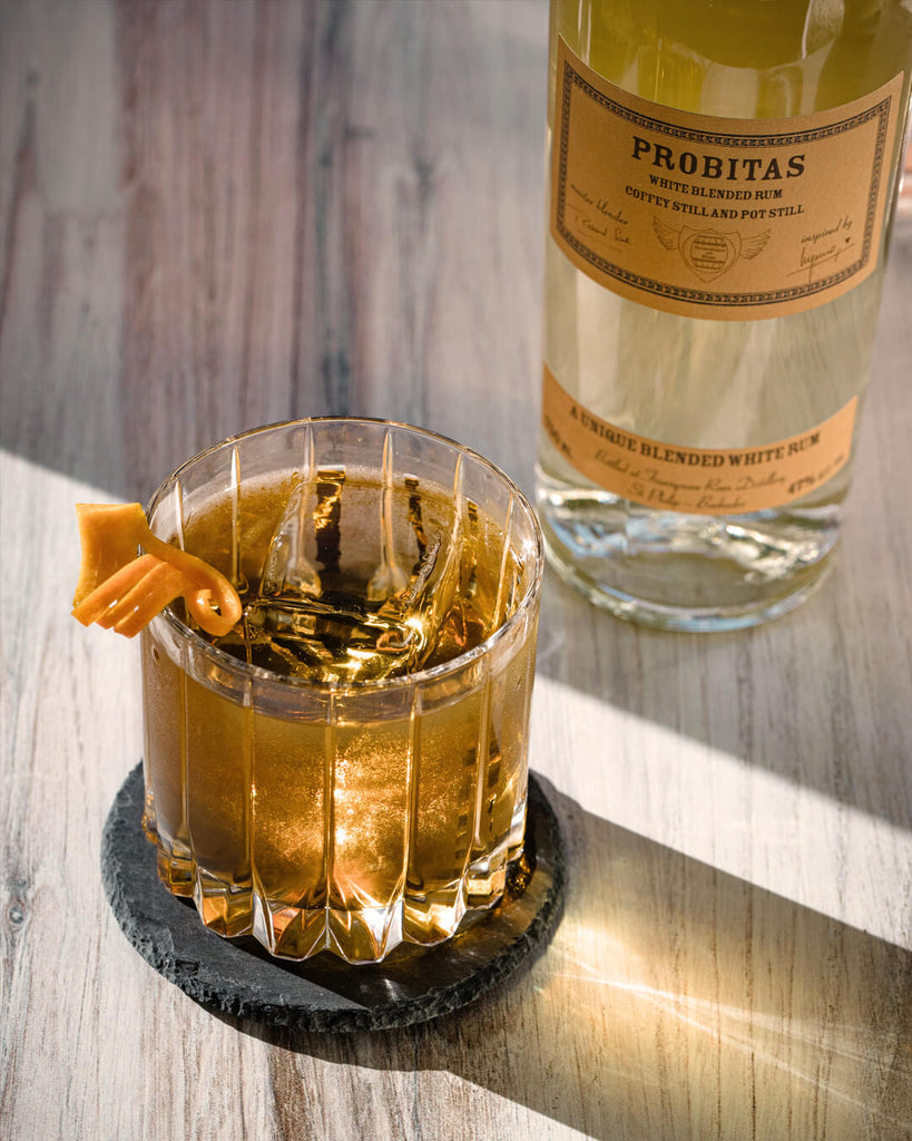 The Sandstone: a cocktail recipe featuring rum, vermouth, and Cynar