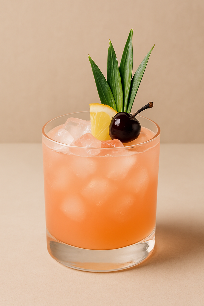 Board Shorts: a cocktail recipe featuring bourbon, orgeat, maraschino liqueur and bitters