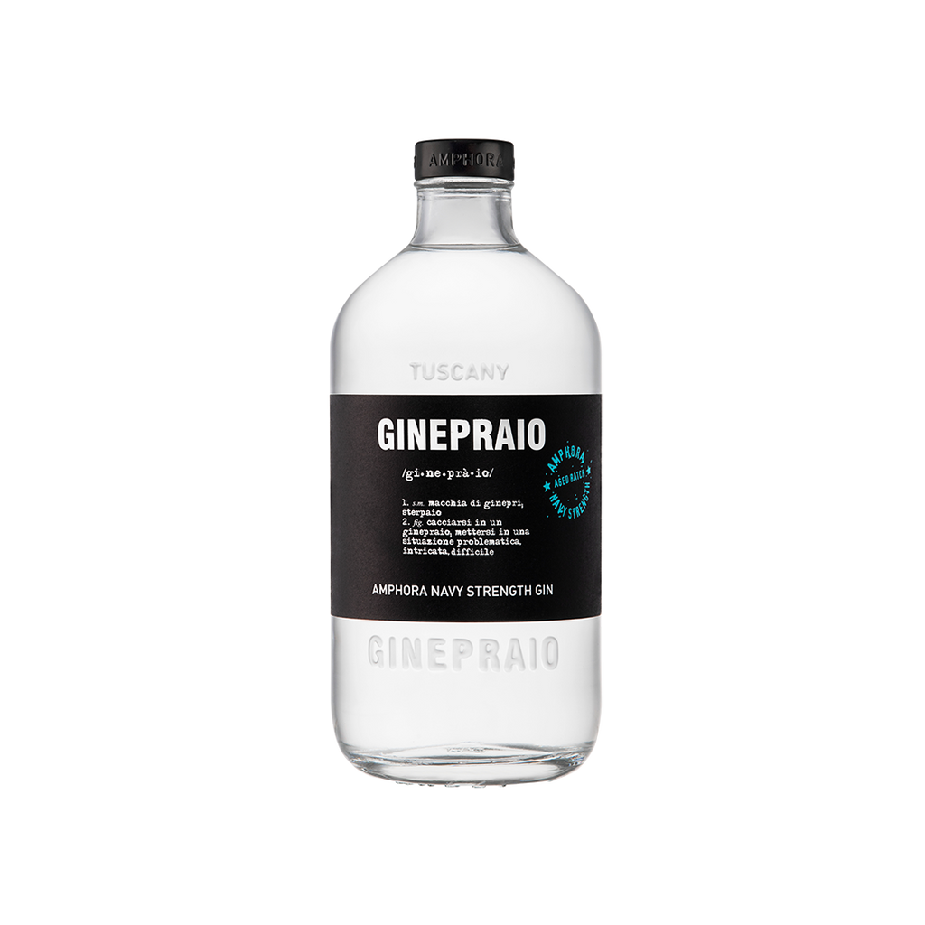 Bottle of Ginepraio Organic Amphora Navy Strength Gin.