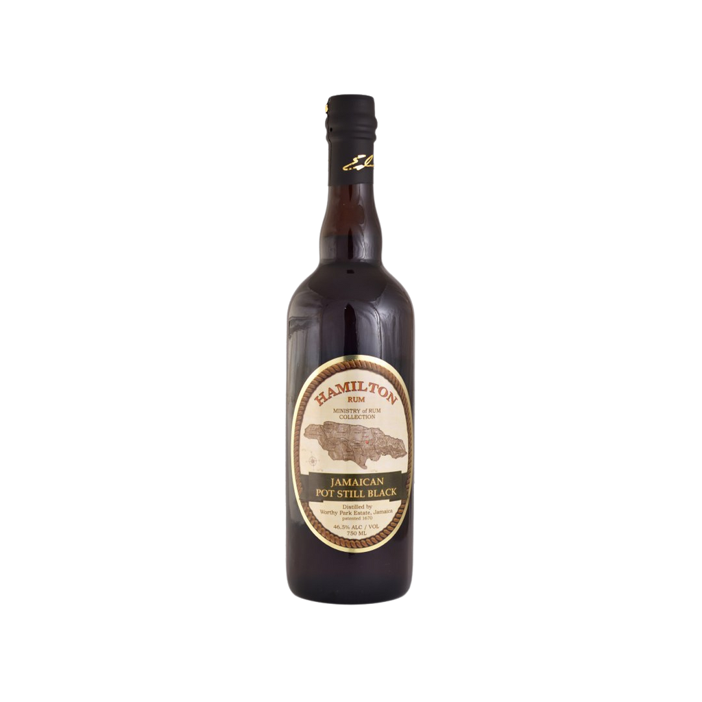 Bottle of Hamilton Jamaican Pot Still Black Rum.