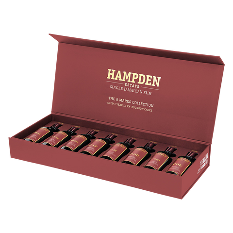 The Hampden Estate Jamaican Rum The 8 Marks Collection Aged 1 Year Set.