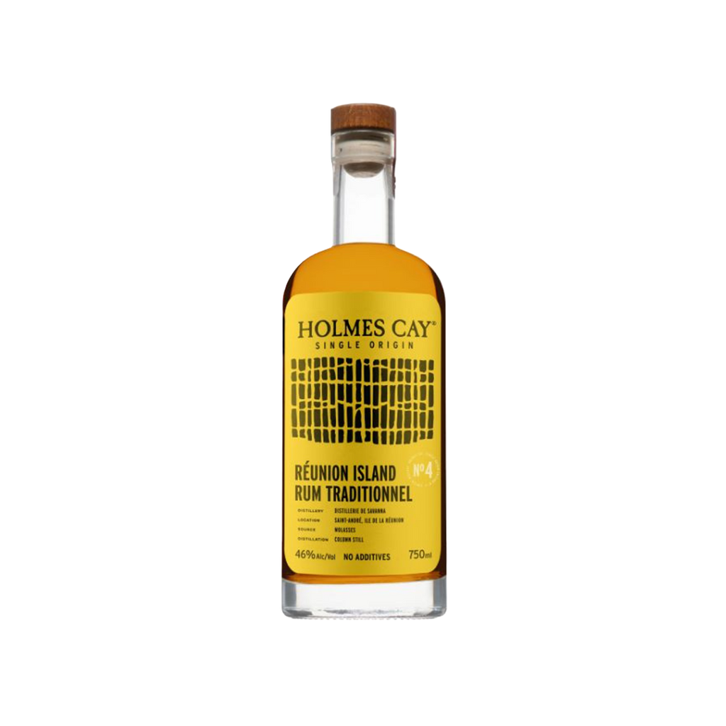 Bottle of Holmes Cay Réunion Island Rum Traditionnel on a white background