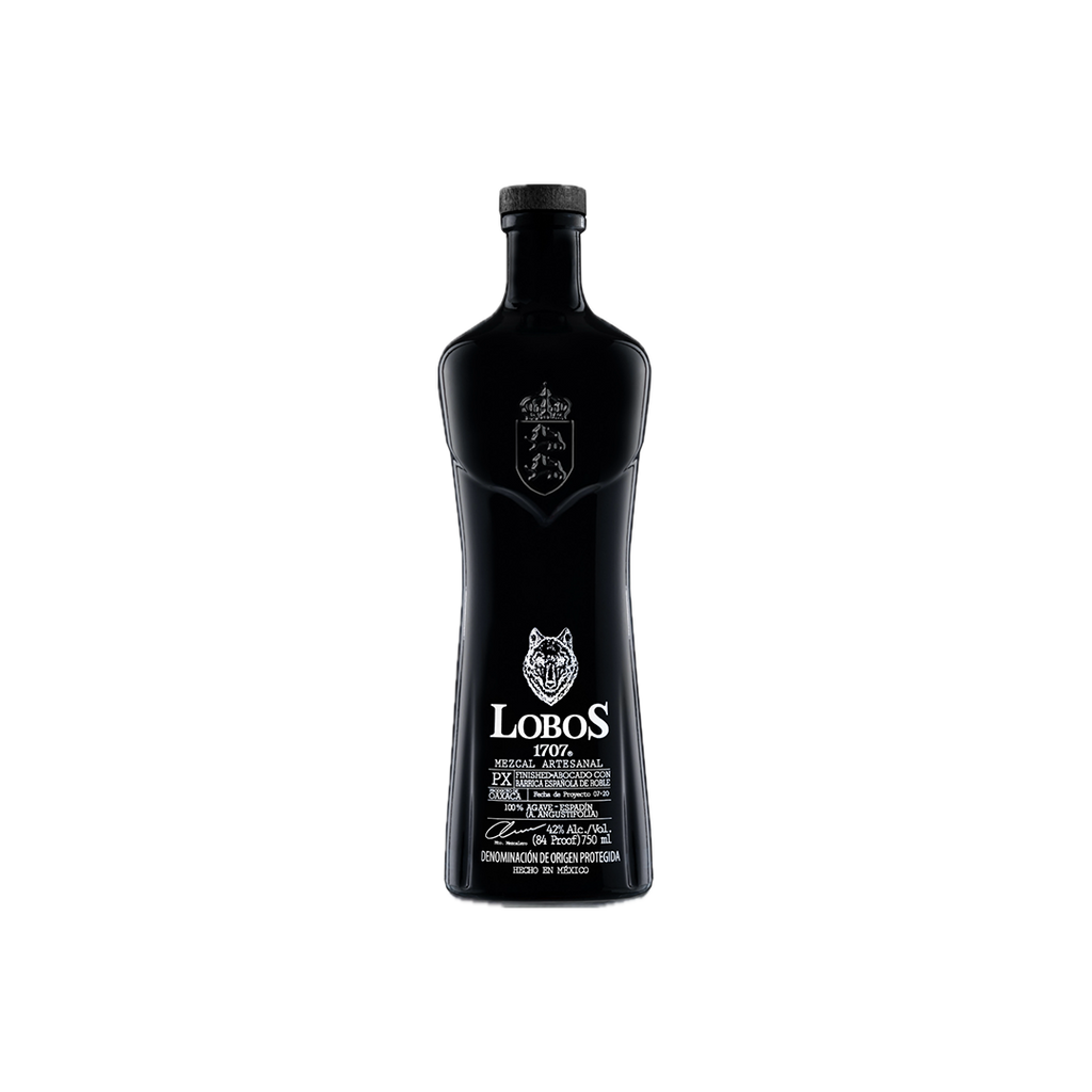 Bottle of Lobos 1707 Mezcal Artesanal.