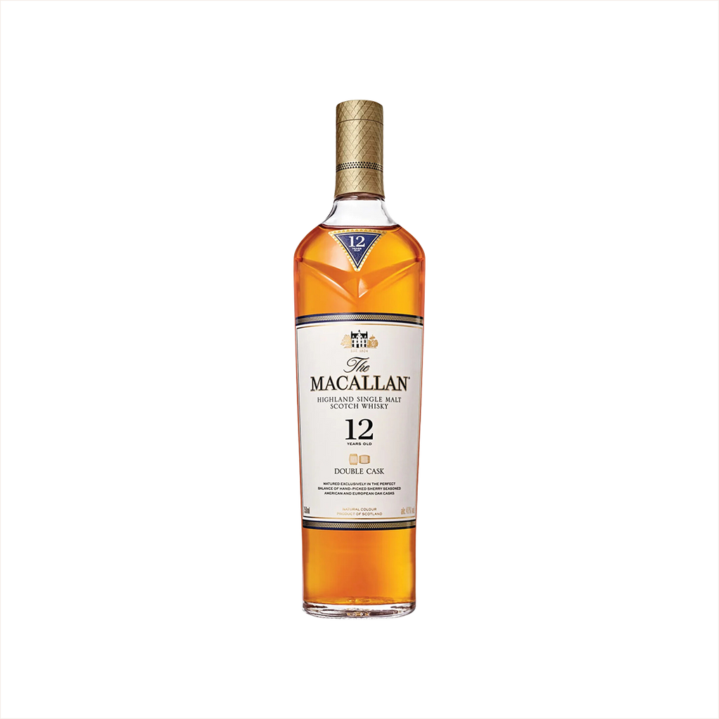 Bottle of Macallan 12 Year Old Double Cask Single Malt Scotch Whisky.