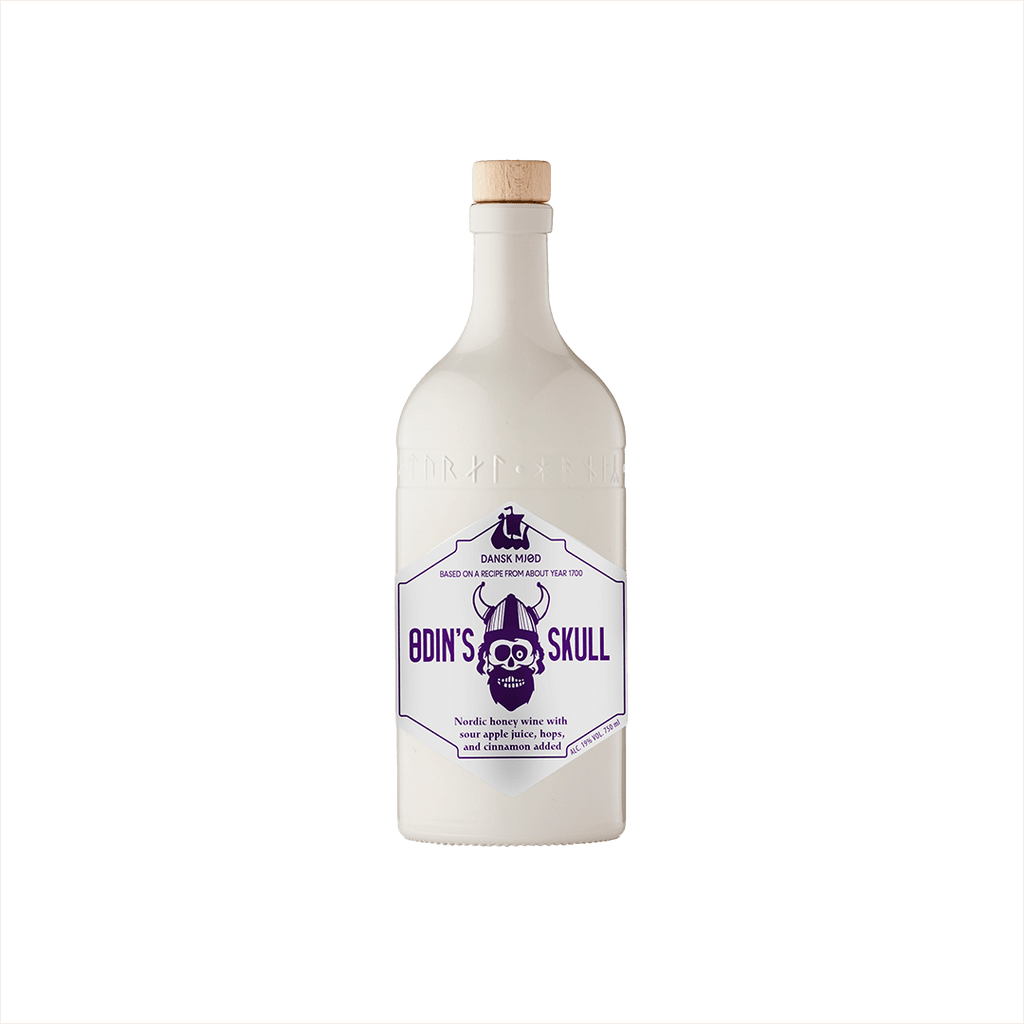 Bottle of Dansk Mjod Odin's Skull Mead.