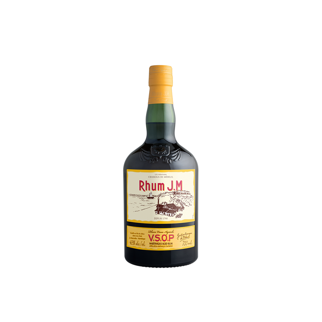 Bottle of Rhum J.M VSOP Martinique Aged Rum.