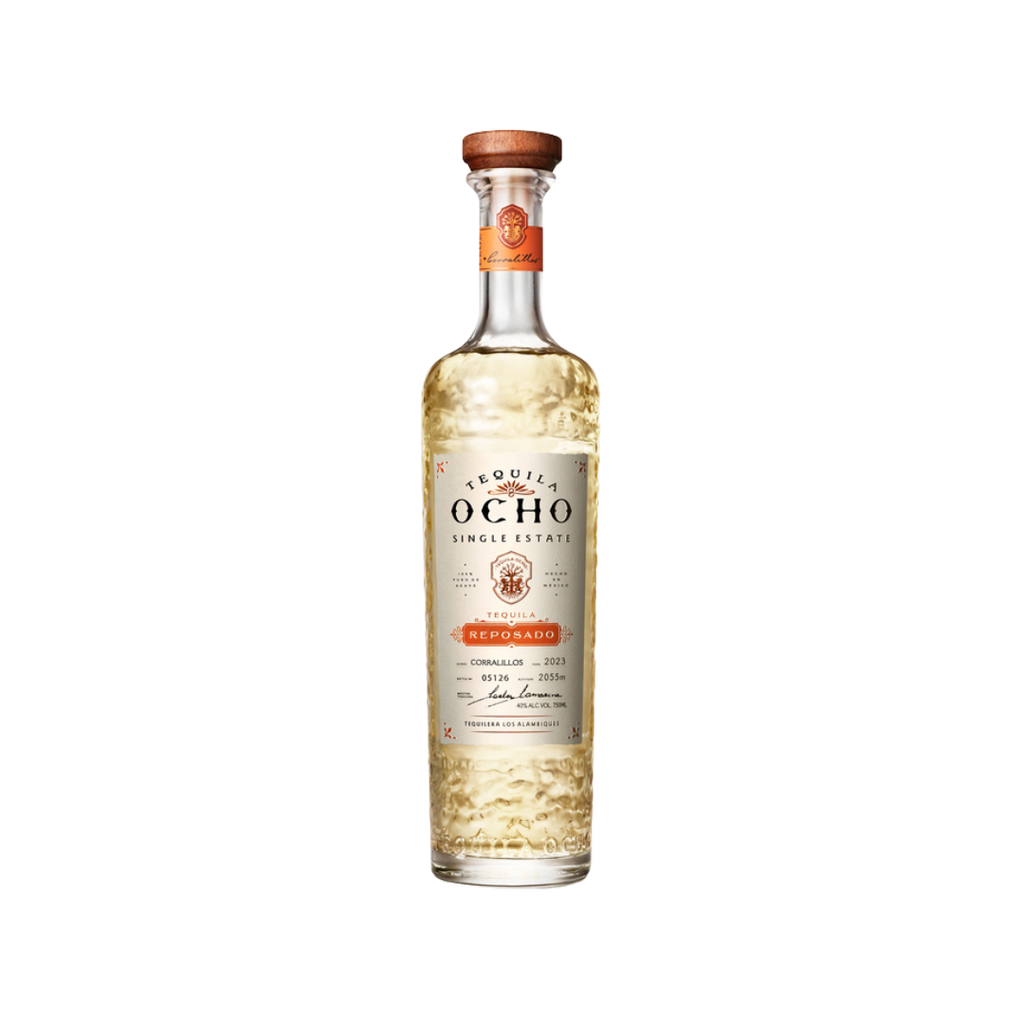 Bottle of Tequila Ocho Reposado.