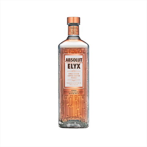Bottle of Absolut Elyx Vodka.
