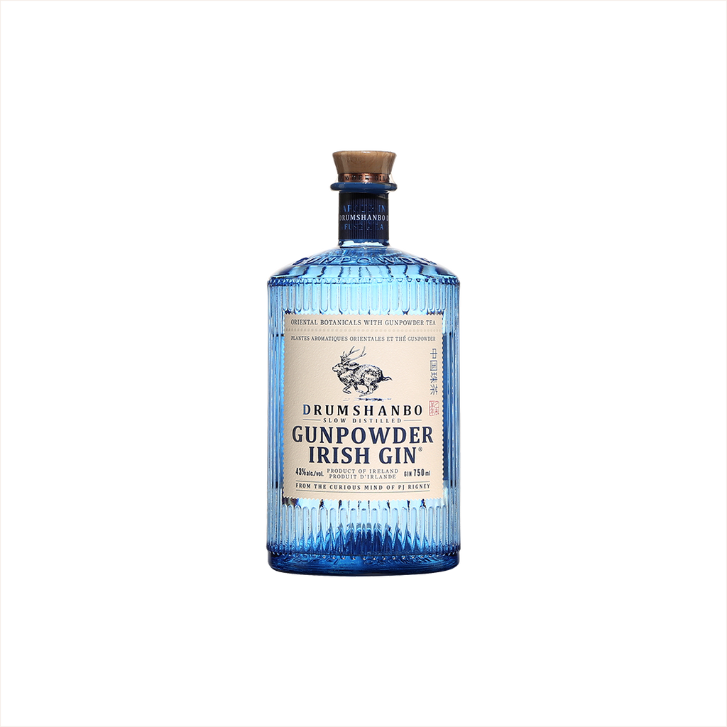 Bottle of Drumshanbo Gunpowder Irish Gin.