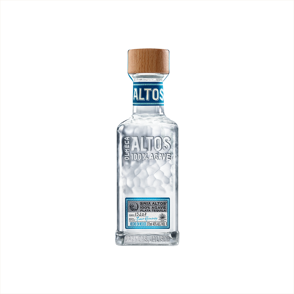 Bottle of Olmeca Altos Plata Tequila.