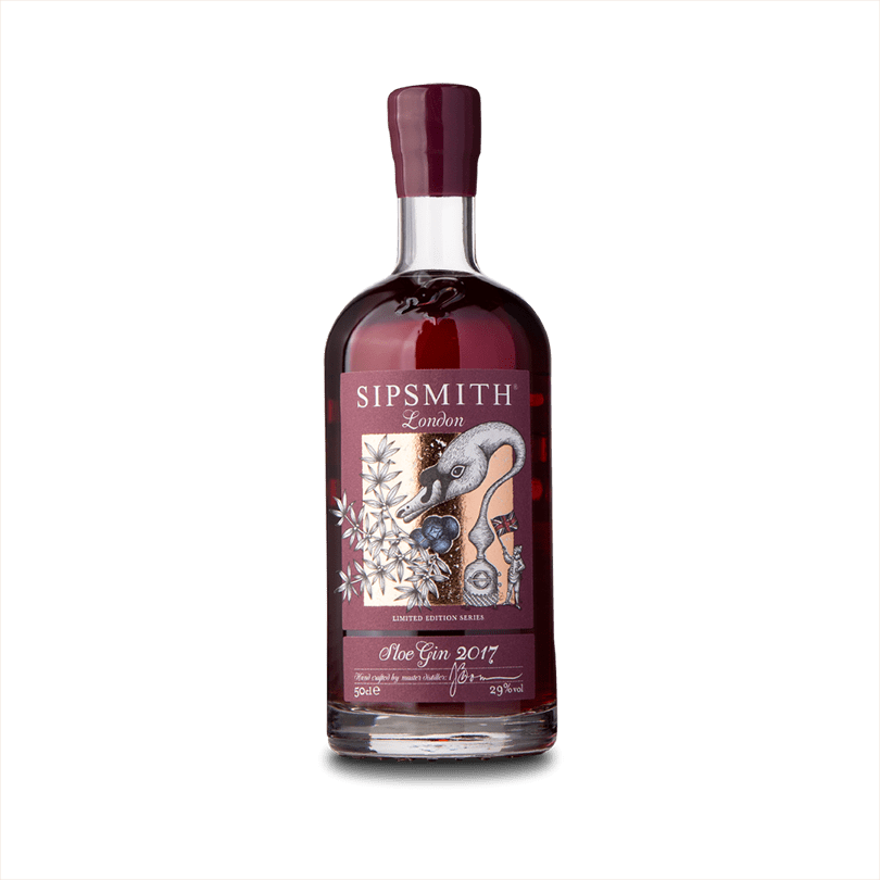 Bottle of Sipsmith Sloe Gin.