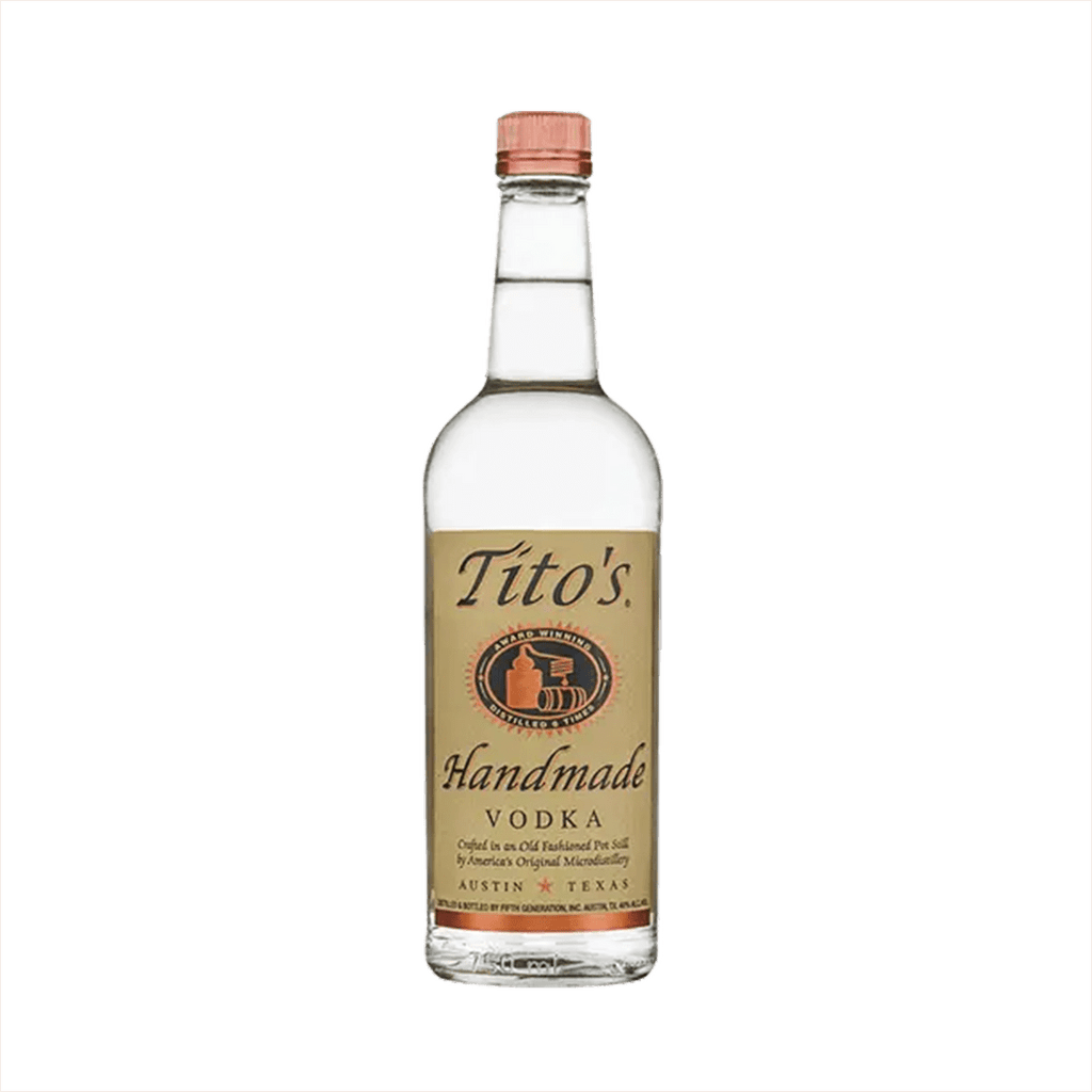 Bottle of Titos Handmade Vodka.