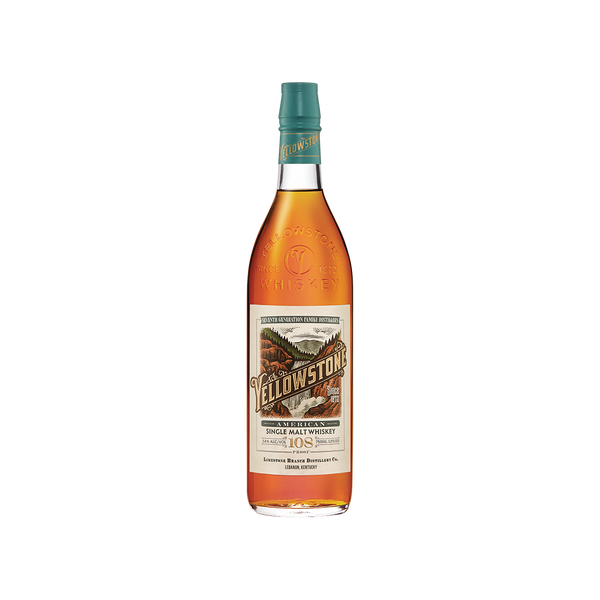 Bottle of Yellowstone American Single Malt Whiskey.