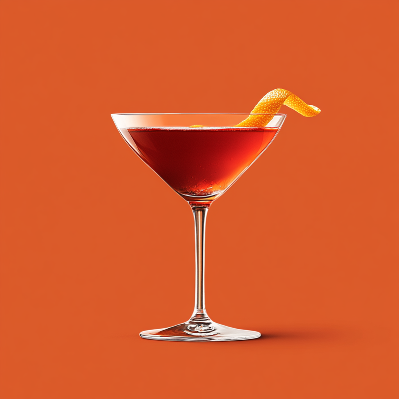A photo of the Zaza cocktail containing Beefeater London Dry Gin, Dubonnet Rouge in a Martini.