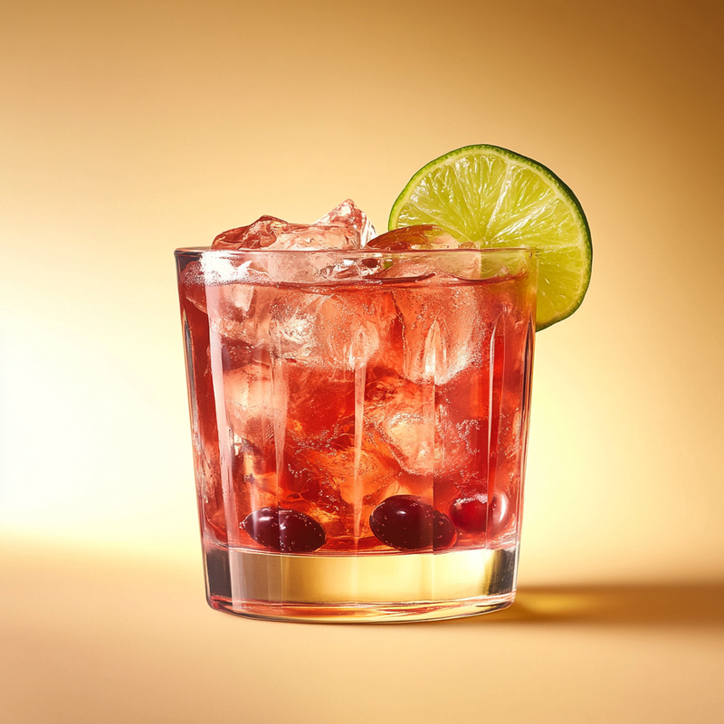 A photo of the Cranberry Lime Punch cocktail containing Ketel One Vodka, Cranberry juice, Freshly squeezed lime juice in a Old-Fashioned.