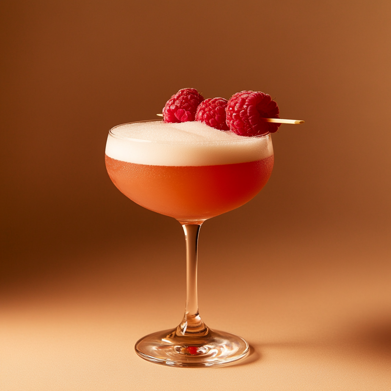 A photo of the Pisco Pinker cocktail containing 1615 Pisco Puro Quebranta, Freshly squeezed pink grapefruit juice, Liber & Co. Demerara Gum Syrup in a .