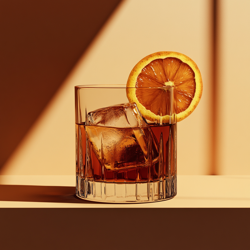 A photo of the Smoky Boulevardier cocktail containing Del Maguey Vida Mezcal, Beefeater London Dry Gin, Campari Aperitivo, Cardamaro Vino Amaro, Angostura Cocoa Bitters in a Old-Fashioned.