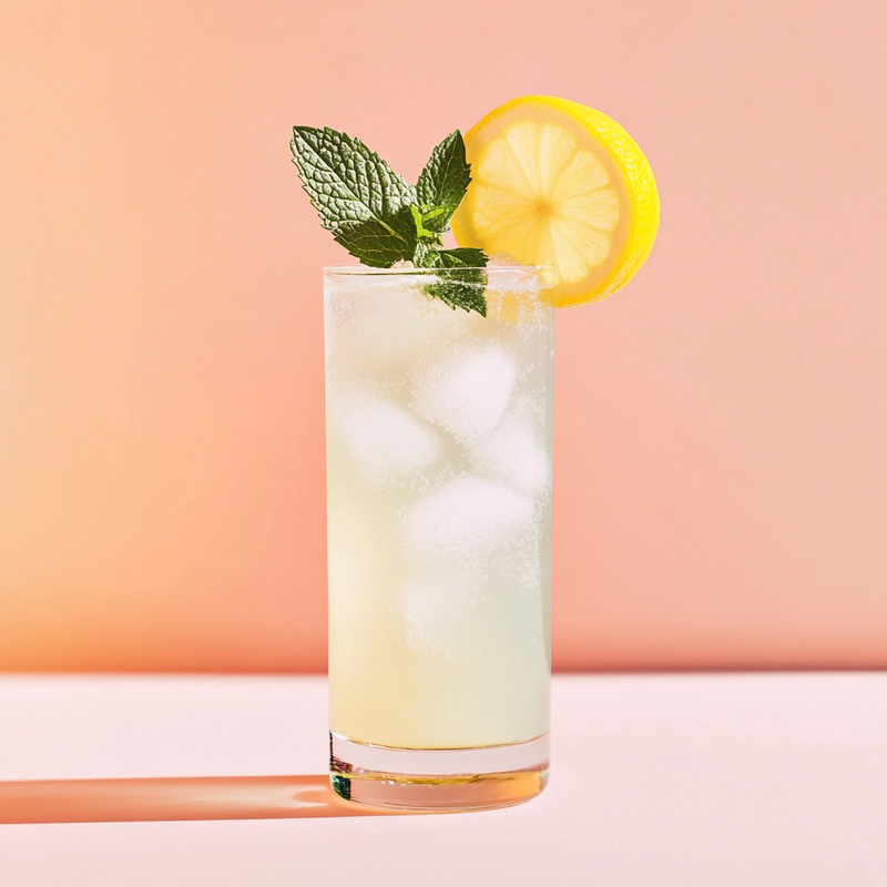 A photo of the Ginfleur Fizz cocktail containing Beefeater London Dry Gin, Freshly squeezed lemon juice, St-Germain Elderflower Liqueur, Club soda in a Collins (Small 8 oz).