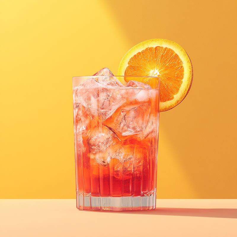 A photo of the Americano cocktail containing Campari Aperitivo, Martini & Rossi Rosso Sweet Vermouth, Club soda in a Collins.