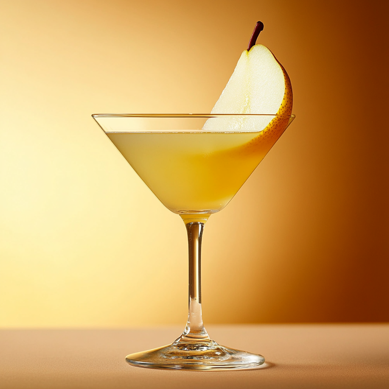 A photo of the Pearflower Martini cocktail containing Ketel One Vodka, St-Germain Elderflower Liqueur, Pressed pear juice in a Martini.