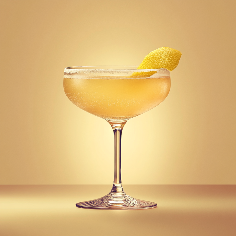 A photo of the 75 Cocktail cocktail containing Beefeater London Dry Gin, Roger Groult 3 Year Reserve Pays D'Auge Calvados, Freshly squeezed lemon juice, Liber & Co. Real Grenadine in a Coupe.