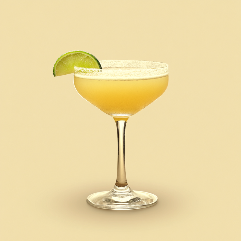A photo of the Golden Zest Margarita cocktail containing Milagro Reposado Tequila, Barrow's Intense Ginger Liqueur, Freshly squeezed lime juice in a Coupe.