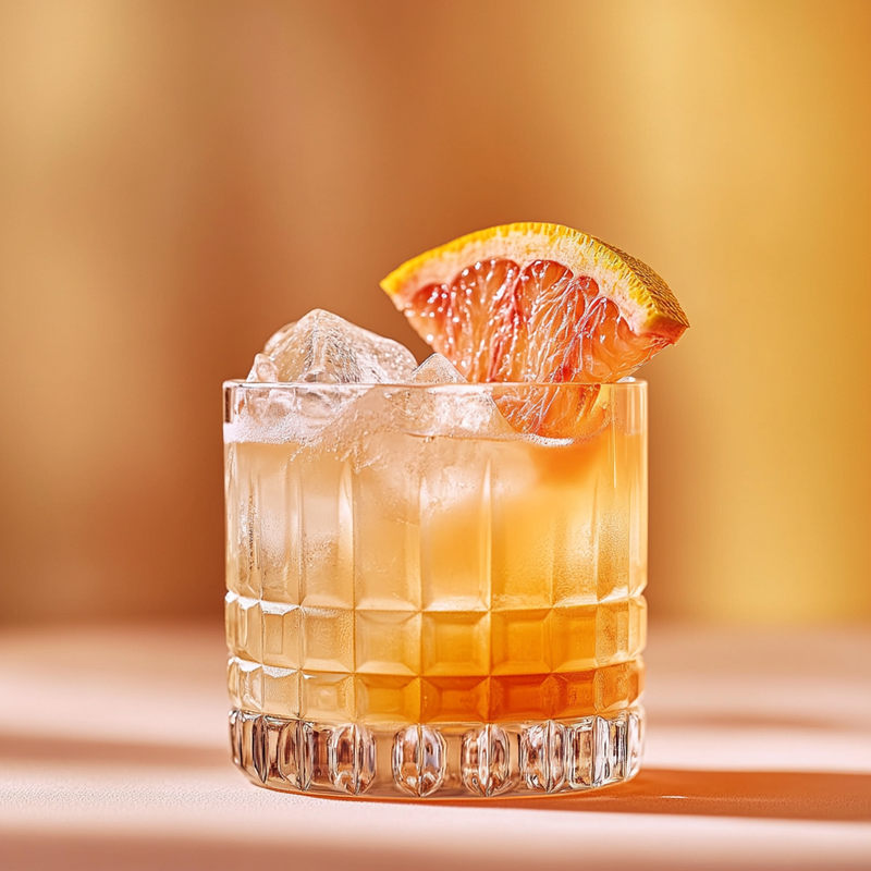 A photo of the White Negroni cocktail containing Beefeater London Dry Gin, Suze Aperitif, Lillet Blanc Aperitif in a Old-Fashioned.