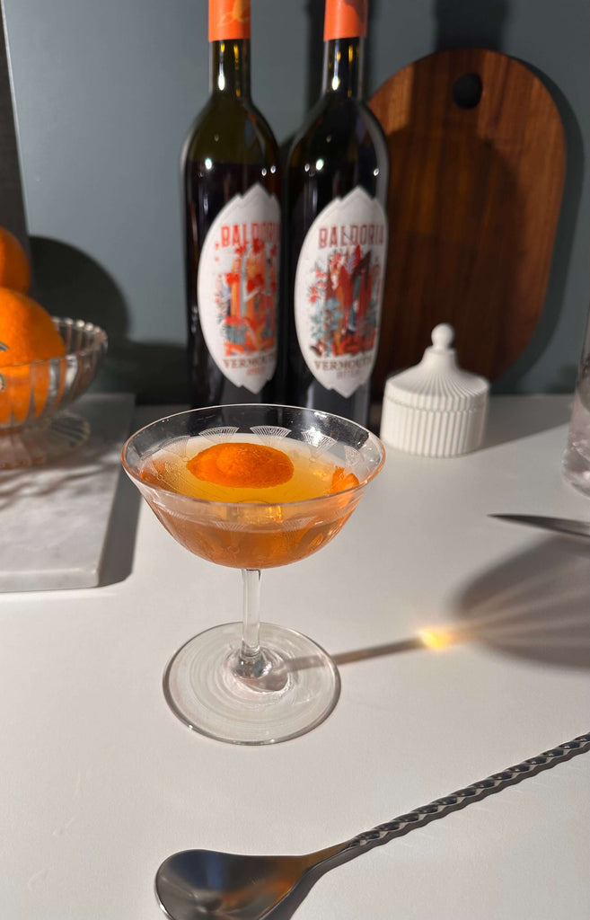 Amber Negroni featuring Baldoria Vermouths & Ginepraio Organic Amphora Navy Gin