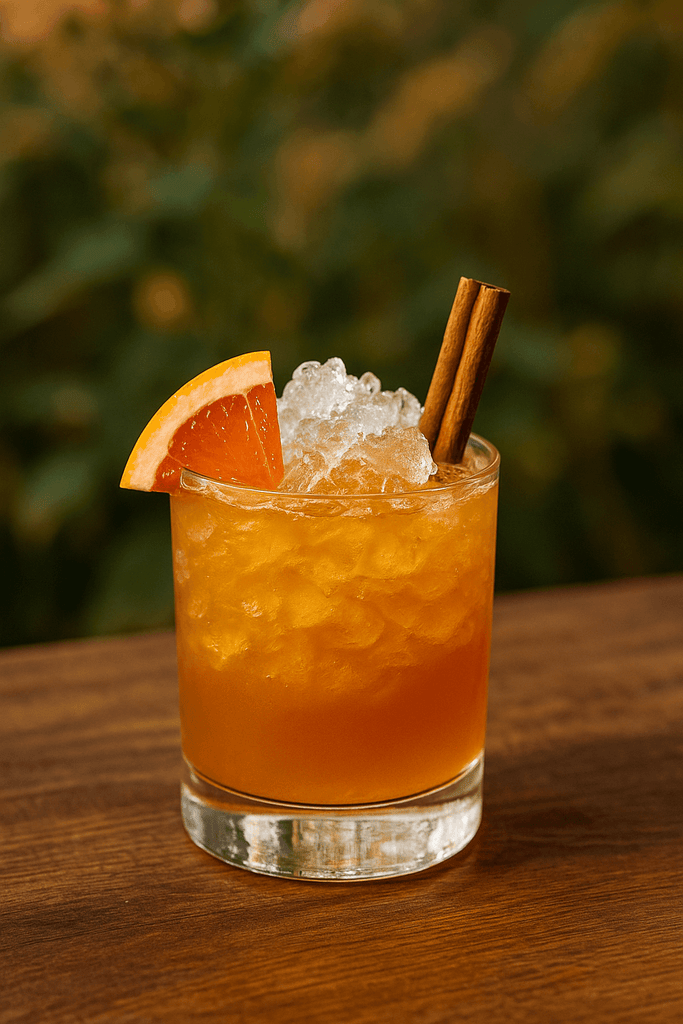 Ponga Punch: a cocktail recipe featuring aged rum agricole and st. george spiced pear liqueur