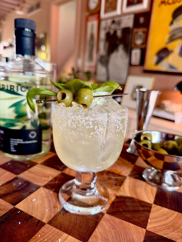 Basil & Olive Margarita, featuring Empirical Olive and Lost Explorer Blanco Tequila