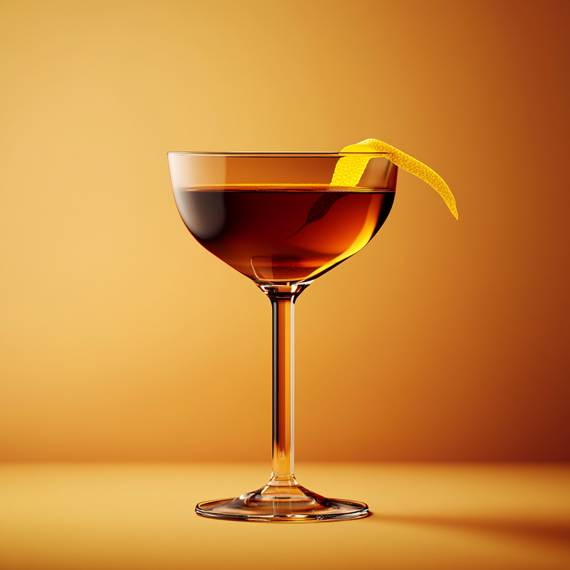 A photo of the Affinity cocktail containing Compass Box Great King Street Artist's Blend Scotch, Baldoria Bitter Vermouth, Noilly Prat Dry Vermouth, Angostura Aromatic Bitters in a Coupe.