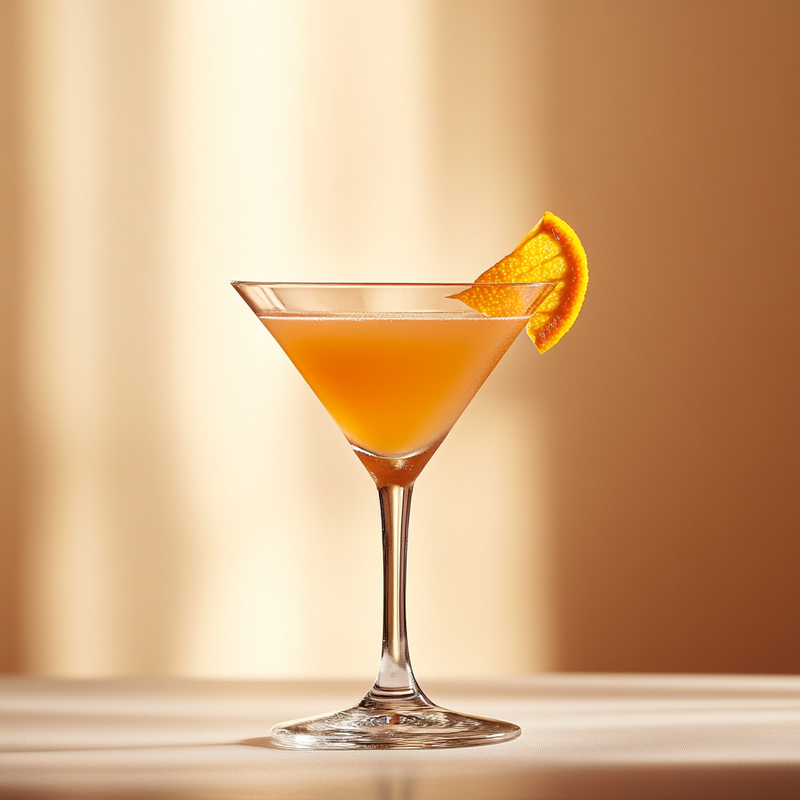 A photo of the Marny Cocktail cocktail containing Beefeater London Dry Gin, Grand Marnier, Angostura Orange Bitters, Chilled water in a Martini.
