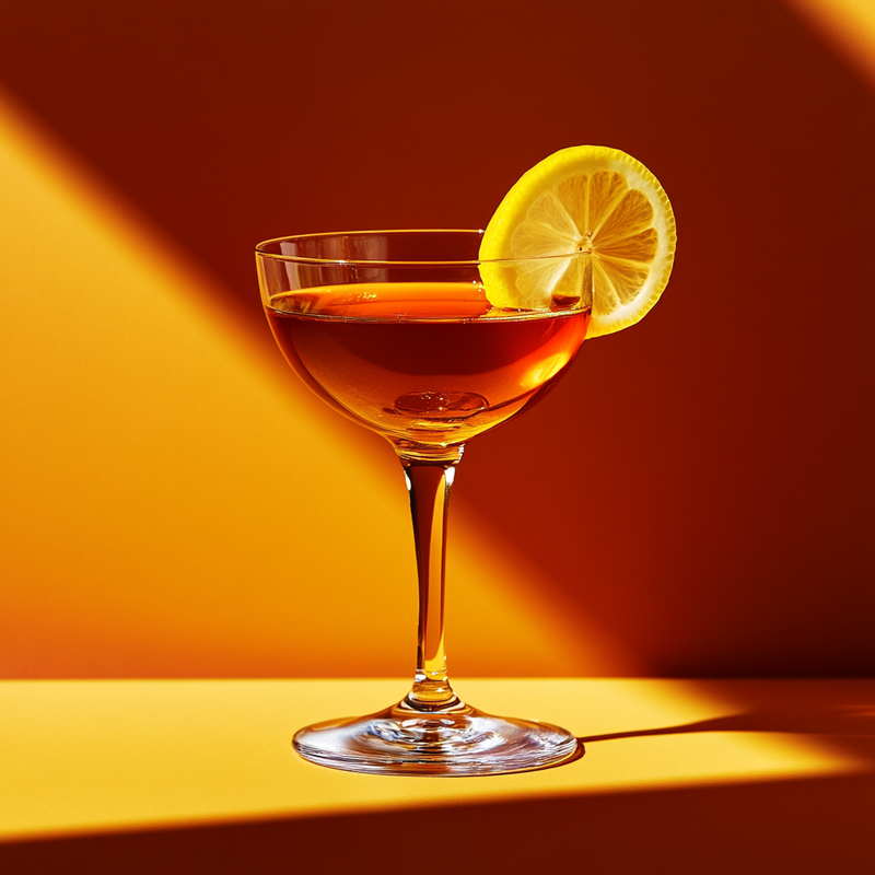 A photo of the Saratoga Cocktail cocktail containing Hennessy V.S. Cognac, Willett Family Estate Bottled 4 Year Rye, Martini & Rossi Rosso Sweet Vermouth, Angostura Aromatic Bitters in a Coupe.