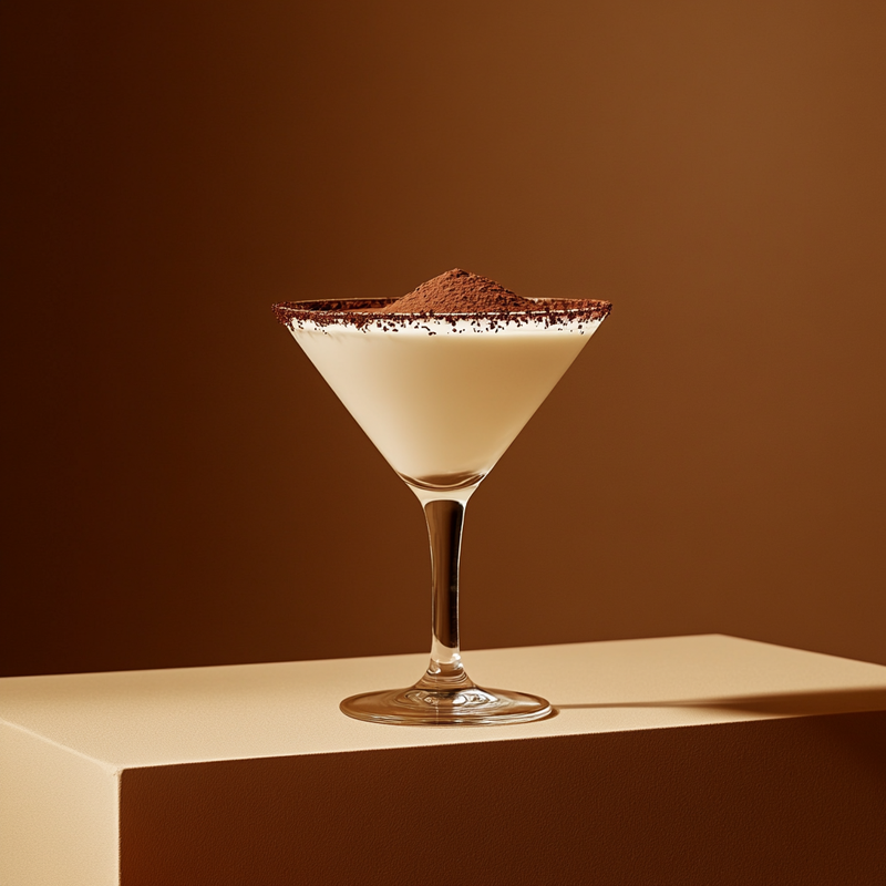 A photo of the Cocoa Kiss Martini cocktail containing Ketel One Vodka, Marie Brizard Crème de Cacao White, Noilly Prat Dry Vermouth in a Martini.