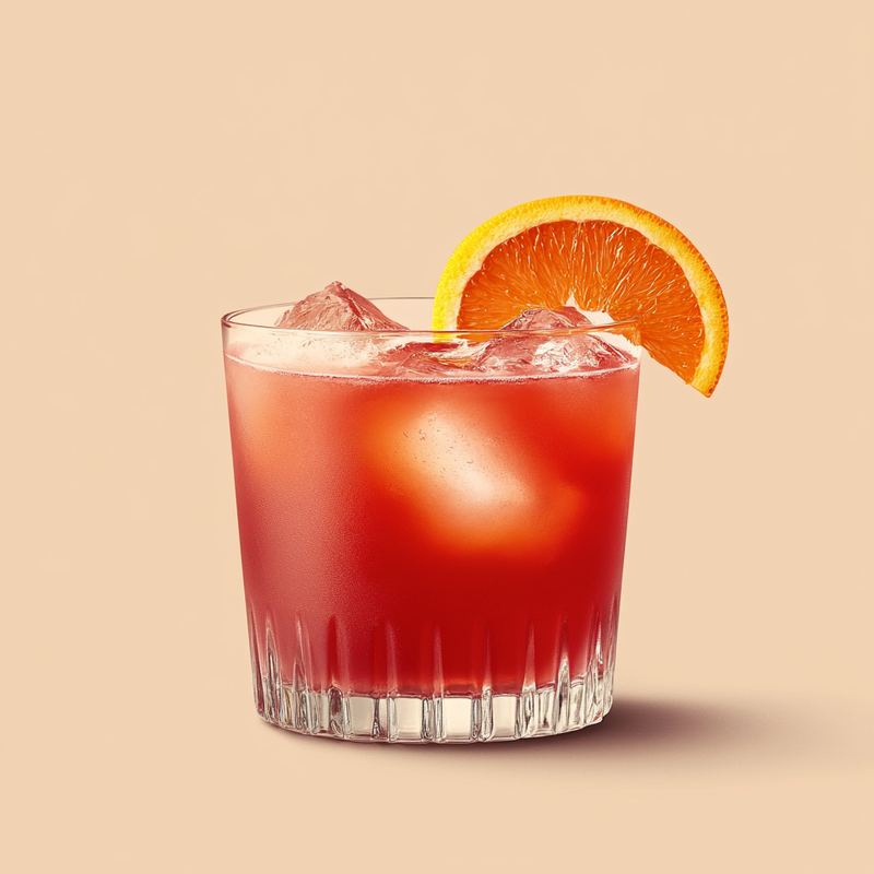 A photo of the Sunrise Squeeze cocktail containing Ketel One Vodka, Freshly squeezed orange juice, Cranberry juice in a Old-Fashioned.