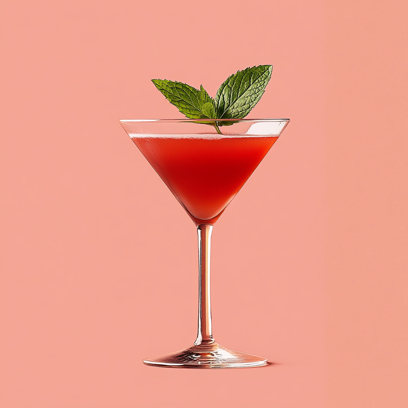 A photo of the Grenarita Twist cocktail containing Beefeater London Dry Gin, Martini & Rossi Rosso Sweet Vermouth, Liber & Co. Real Grenadine in a Martini.