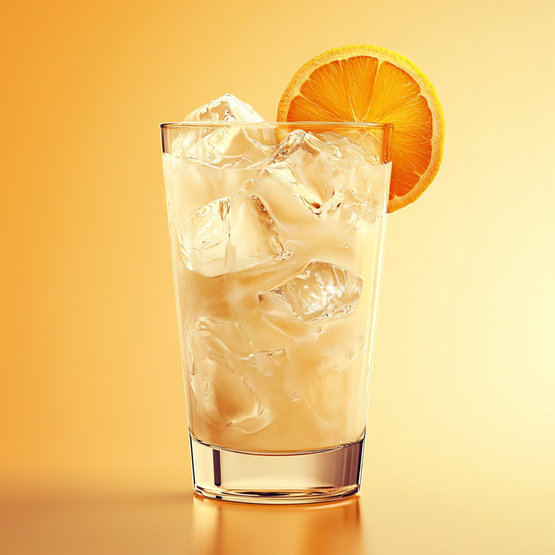 A photo of the Tropical Sunset Sipper cocktail containing Ketel One Vodka, Wray & Nephew White Overproof Rum, Hayman's Sloe Gin, Southern Comfort, Freshly squeezed orange juice, Galliano Autentico Liqueur in a Collins.