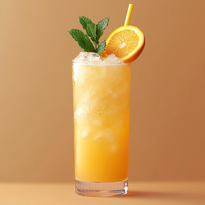 A photo of the Scorpion cocktail containing Planteray 3 Stars White Rum, Hennessy V.S. Cognac, Freshly squeezed orange juice, Freshly squeezed lemon juice, Giffard Orgeat Syrup in a Collins.