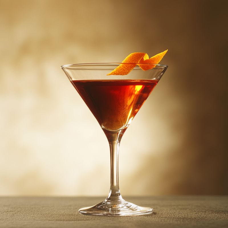 A photo of the Addington cocktail containing Martini & Rossi Rosso Sweet Vermouth, Noilly Prat Dry Vermouth, Club soda in a Martini.
