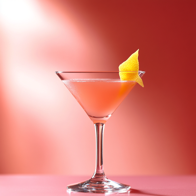A photo of the Stanley Cocktail cocktail containing Beefeater London Dry Gin, Planteray 3 Stars White Rum, Freshly squeezed lemon juice, Liber & Co. Real Grenadine in a Martini.