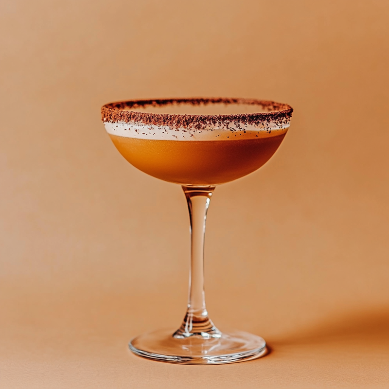A photo of the Mocha Martini Magic cocktail containing Ketel One Vodka, Marie Brizard Crème de Cacao White, Martini & Rossi Rosso Sweet Vermouth, Noilly Prat Dry Vermouth in a Martini.