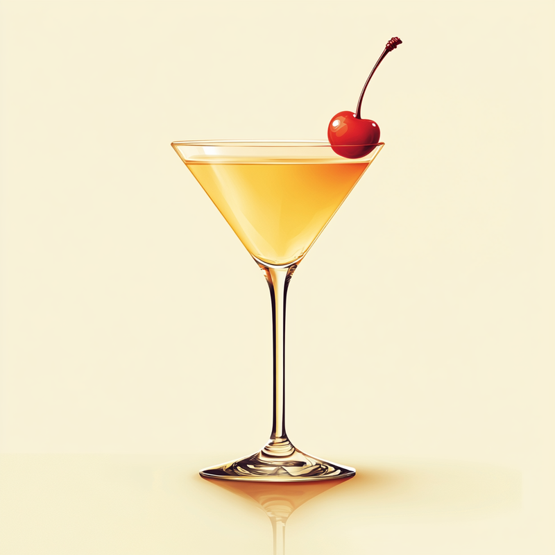 A photo of the Golden Boulevardier cocktail containing Savage & Cooke Cask Finished Bourbon, Chartreuse Yellow, Noilly Prat Dry Vermouth, Angostura Aromatic Bitters in a Martini.