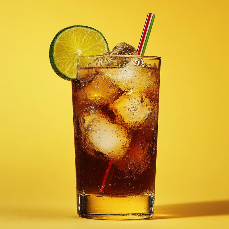 A photo of the Gin & Cola Fizz cocktail containing Beefeater London Dry Gin, Freshly squeezed lime juice, Coca-Cola in a Collins.