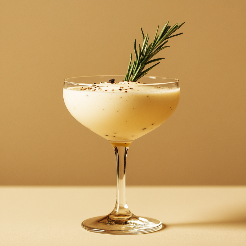 A photo of the Honeyed Coconut Cream Martini cocktail containing Planteray 3 Stars White Rum, Freshly squeezed lime juice, Pierre Ferrand Dry Curaçao, Honey syrup, Bailey's Irish Cream in a Coupe.
