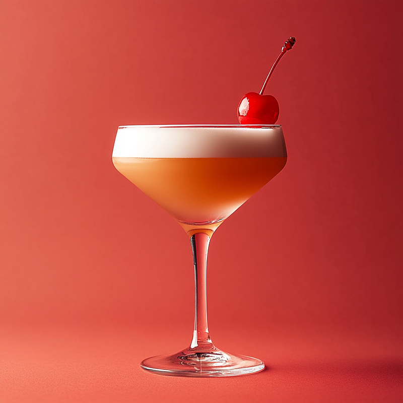 A photo of the Silver Bronx cocktail containing Beefeater London Dry Gin, Noilly Prat Dry Vermouth, Martini & Rossi Rosso Sweet Vermouth, Freshly squeezed orange juice, Fee Brothers Fee Foam Egg White Alternative in a Martini.
