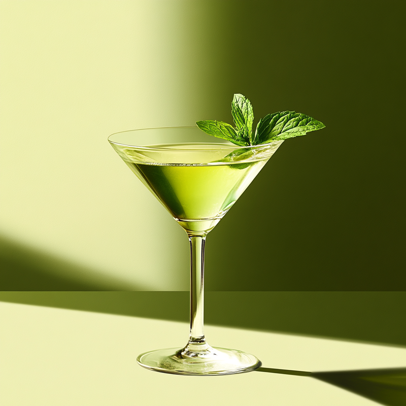 A photo of the Shamrock cocktail containing Jameson Irish Whiskey, Noilly Prat Dry Vermouth, Chartreuse Green, Tempus Fugit Crème De Menthe, Chilled water (reduce if wet ice) in a Martini.