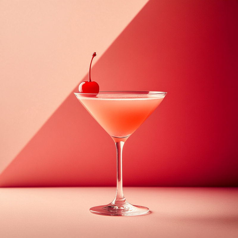 A photo of the Palm Beach cocktail containing Beefeater London Dry Gin, Martini & Rossi Rosso Sweet Vermouth, Freshly squeezed pink grapefruit juice in a Martini.