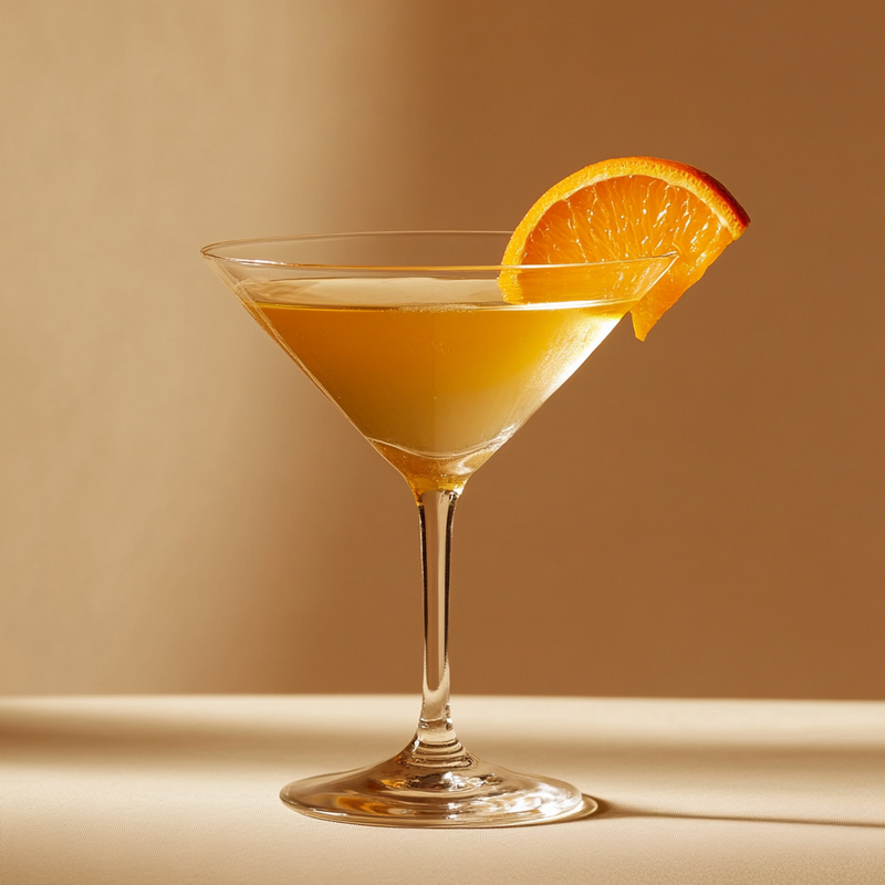 A photo of the Golden Sunshine Martini cocktail containing Ketel One Vodka, Galliano Autentico Liqueur, Freshly squeezed orange juice in a Martini.
