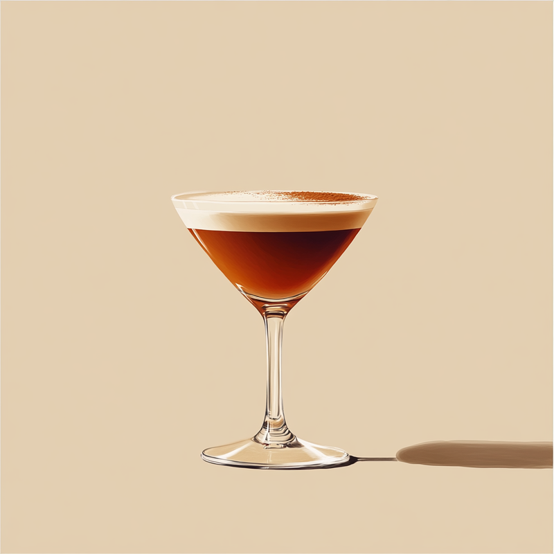 A photo of the Nutty French Kiss cocktail containing Luxardo Amaretto di Saschira Liqueur, Grand Marnier, Hennessy V.S. Cognac, Single cream / half-and-half in a Martini.